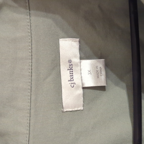 CJ Banks Green Button Down Shirt Jacket Shacket Size 3X - Picture 4 of 8